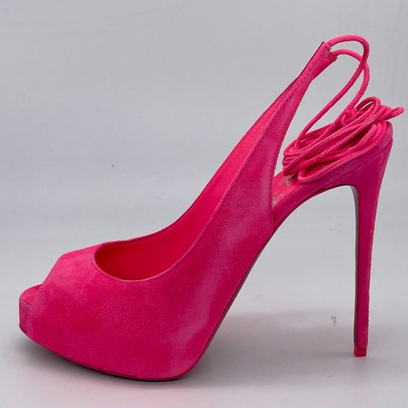 Christian Louboutin LACE UP NVP 120 Suede Platform Heels Sandals Shoes - Picture 4 of 14